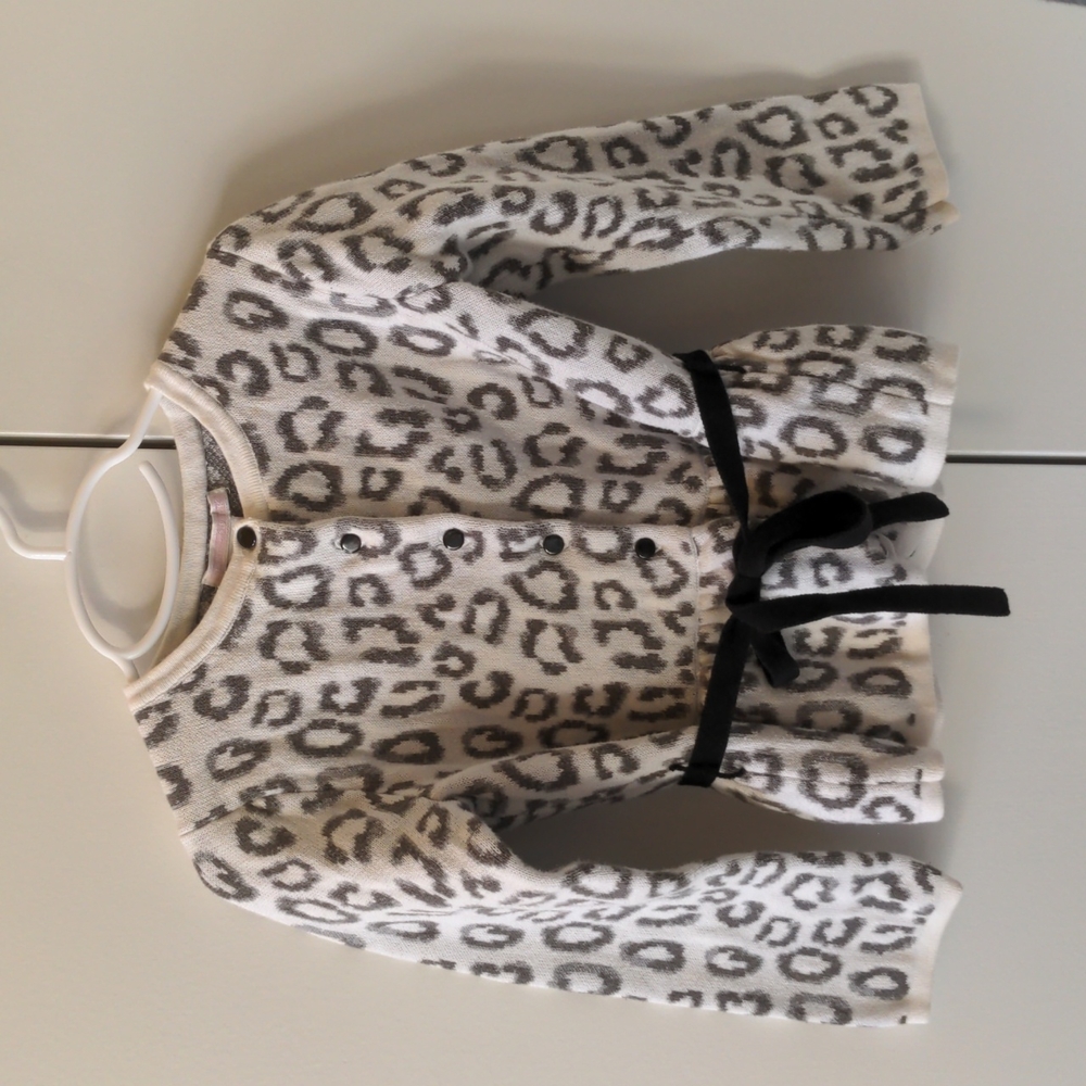 Janie and Jack Cheetah print sweater Size 5